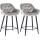 2er Set Barhocker HLO-CP261 Samt ~ grau