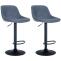 2er Set Barhocker HLO-CP274 Stoff ~ blau