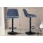 2er Set Barhocker HLO-CP274 Stoff ~ blau