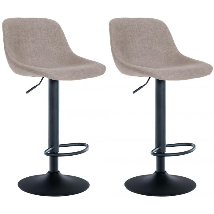2er Set Barhocker HLO-CP274 Stoff ~ taupe
