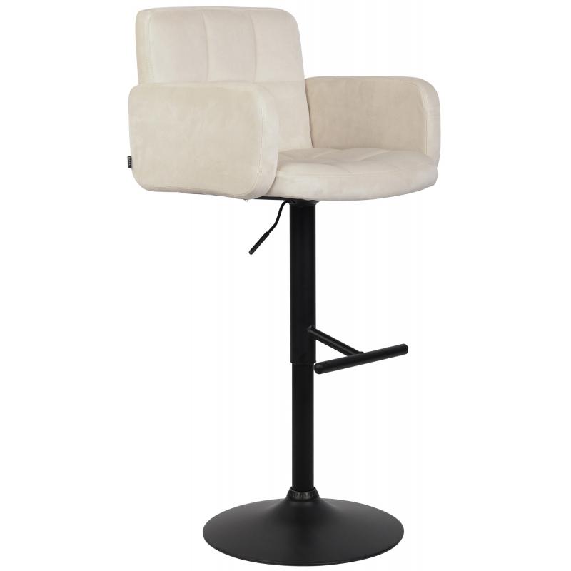 Barhocker HLO-CP326 Samt schwarz ~ creme