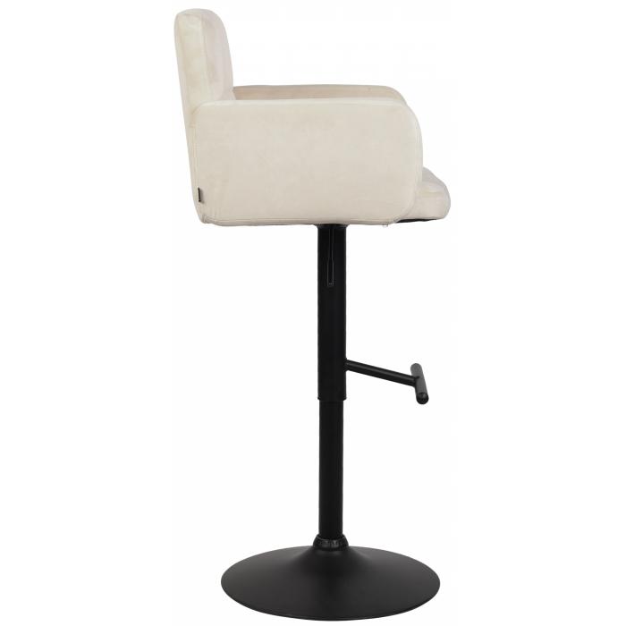 Barhocker HLO-CP326 Samt schwarz ~ creme