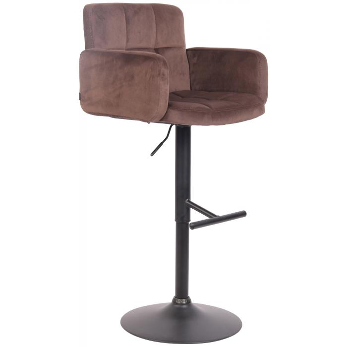 Barhocker HLO-CP326 Samt schwarz ~ braun