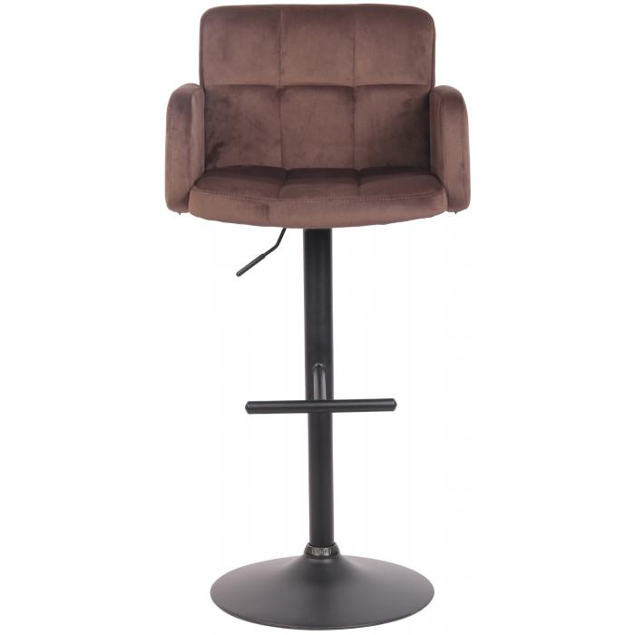 Barhocker HLO-CP326 Samt schwarz ~ braun