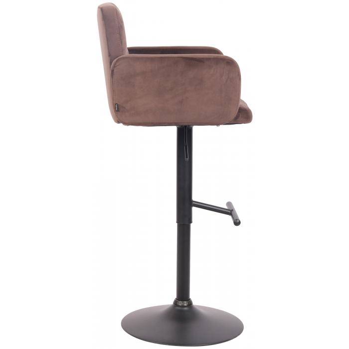 Barhocker HLO-CP326 Samt schwarz ~ braun