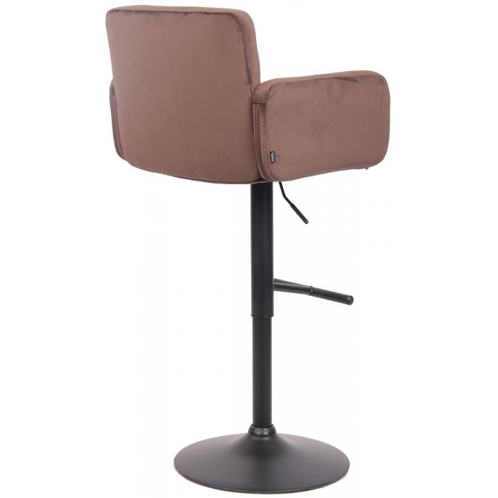 Barhocker HLO-CP326 Samt schwarz ~ braun