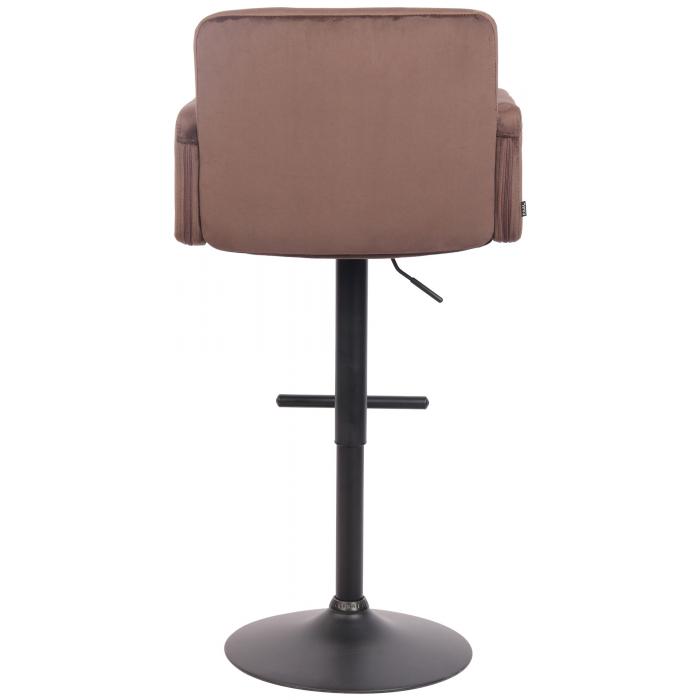 Barhocker HLO-CP326 Samt schwarz ~ braun