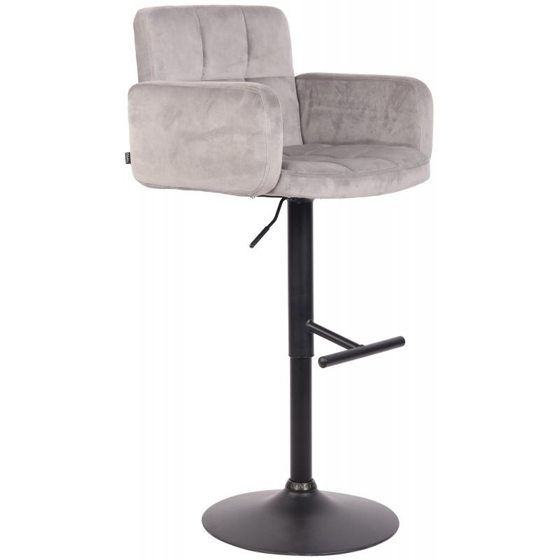 Barhocker HLO-CP326 Samt schwarz ~ grau