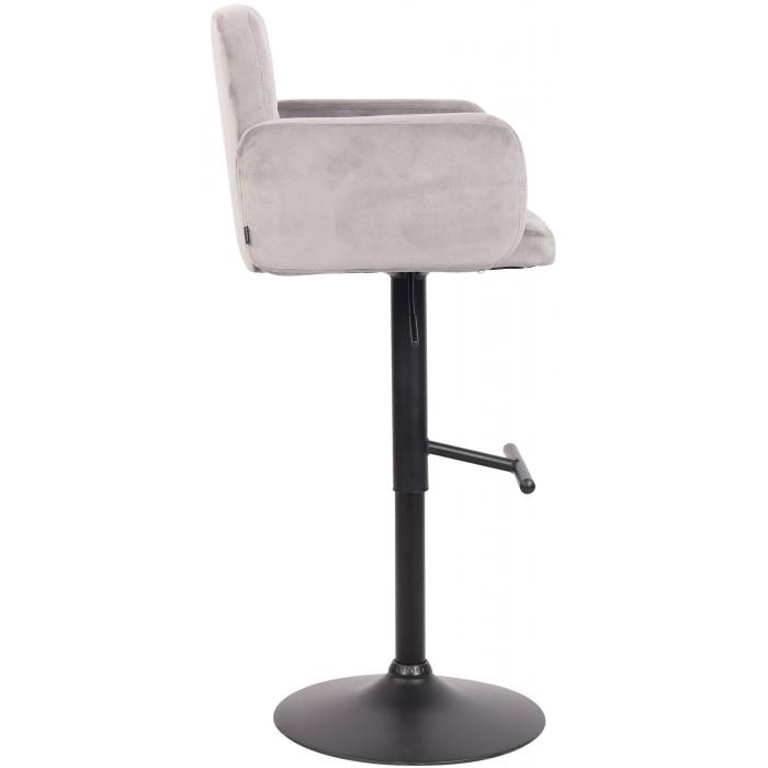 Barhocker HLO-CP326 Samt schwarz ~ grau
