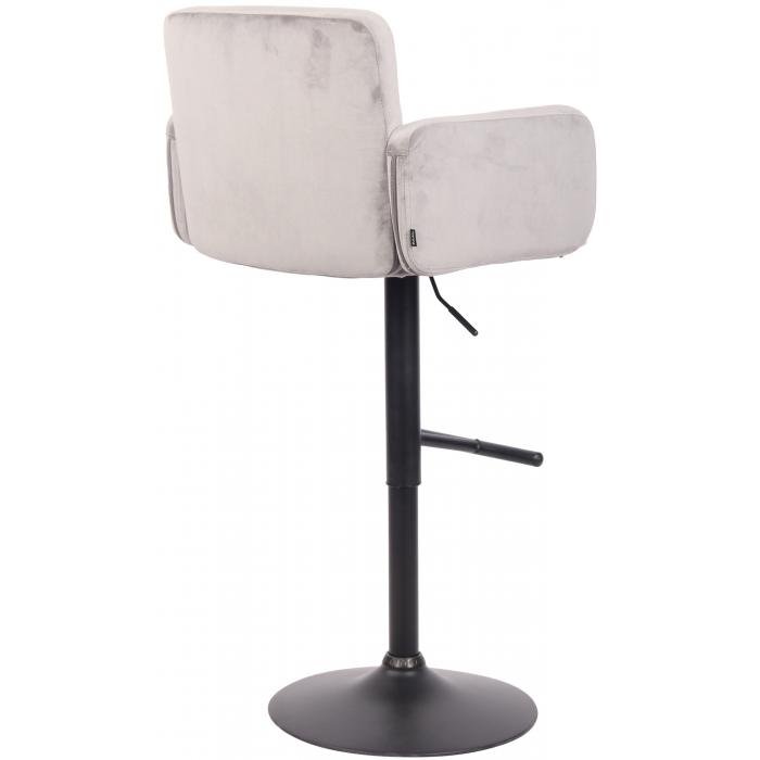 Barhocker HLO-CP326 Samt schwarz ~ grau