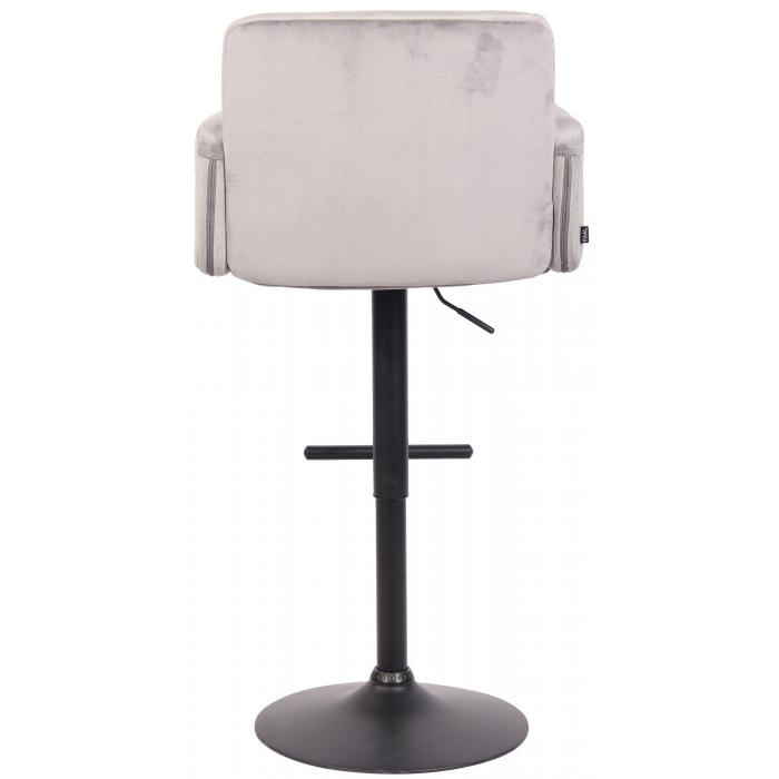 Barhocker HLO-CP326 Samt schwarz ~ grau