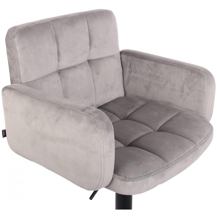 Barhocker HLO-CP326 Samt schwarz ~ grau