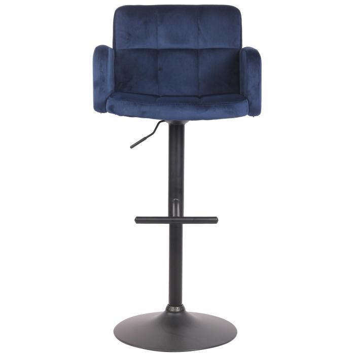 Barhocker HLO-CP326 Samt schwarz ~ blau