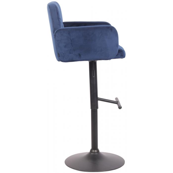 Barhocker HLO-CP326 Samt schwarz ~ blau