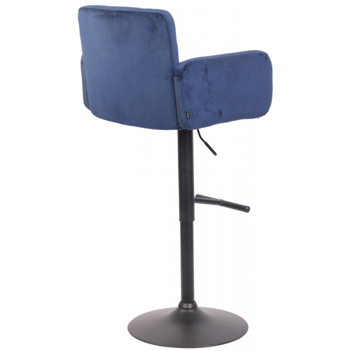 Barhocker HLO-CP326 Samt schwarz ~ blau