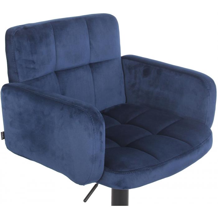 Barhocker HLO-CP326 Samt schwarz ~ blau