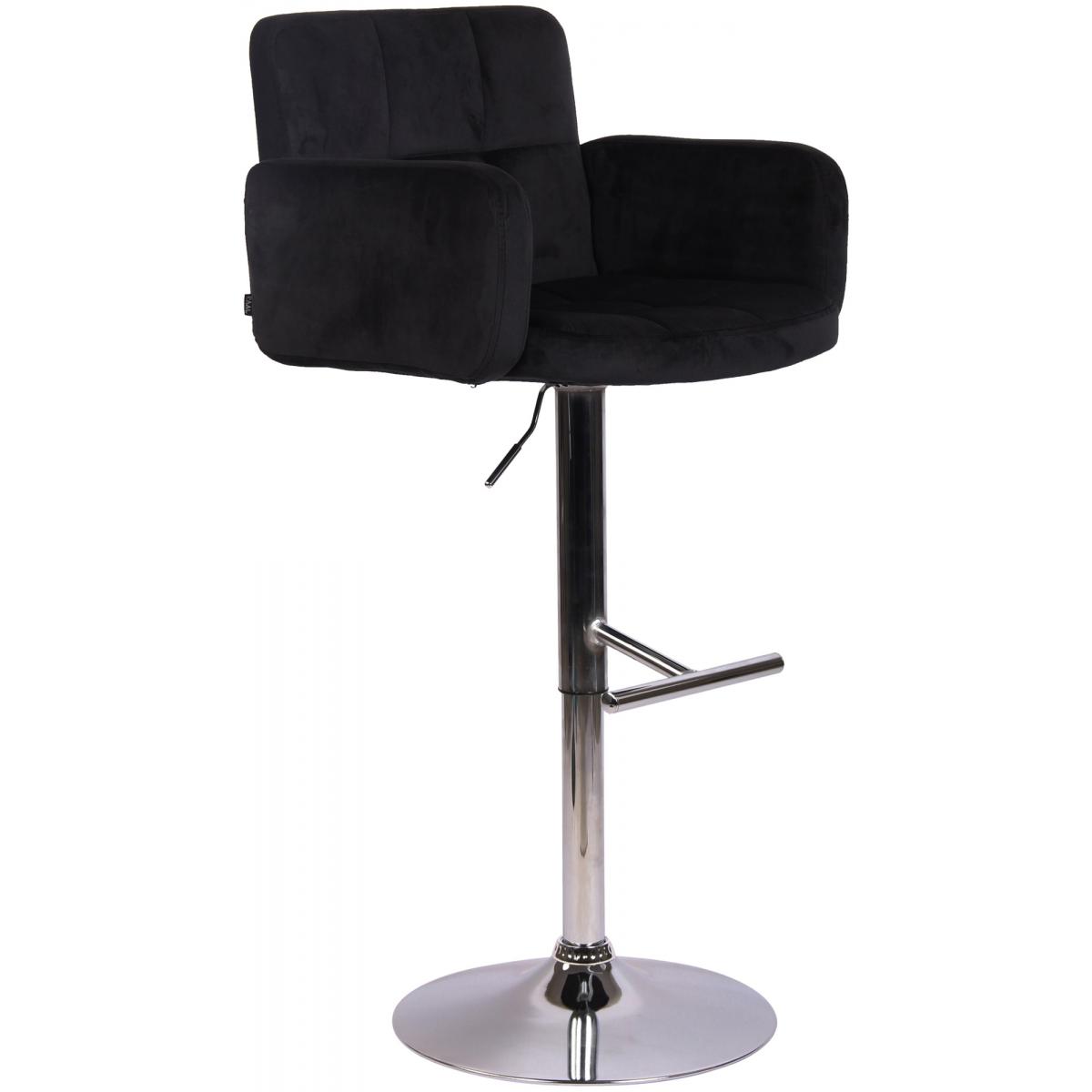 Barhocker HLO-CP326 Samt chrom ~ schwarz