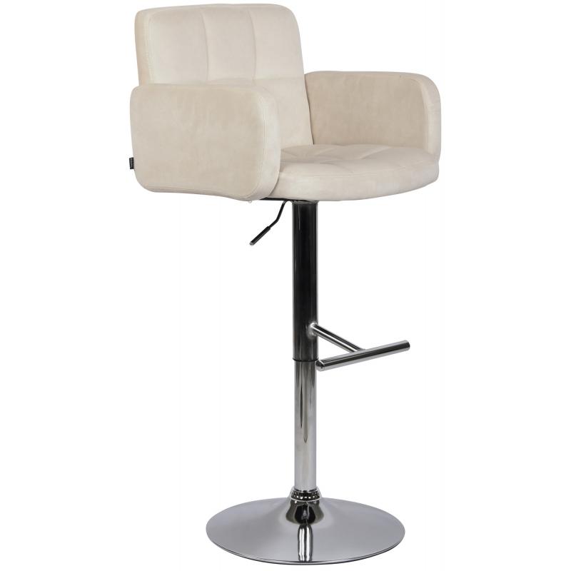 Barhocker HLO-CP326 Samt chrom ~ creme