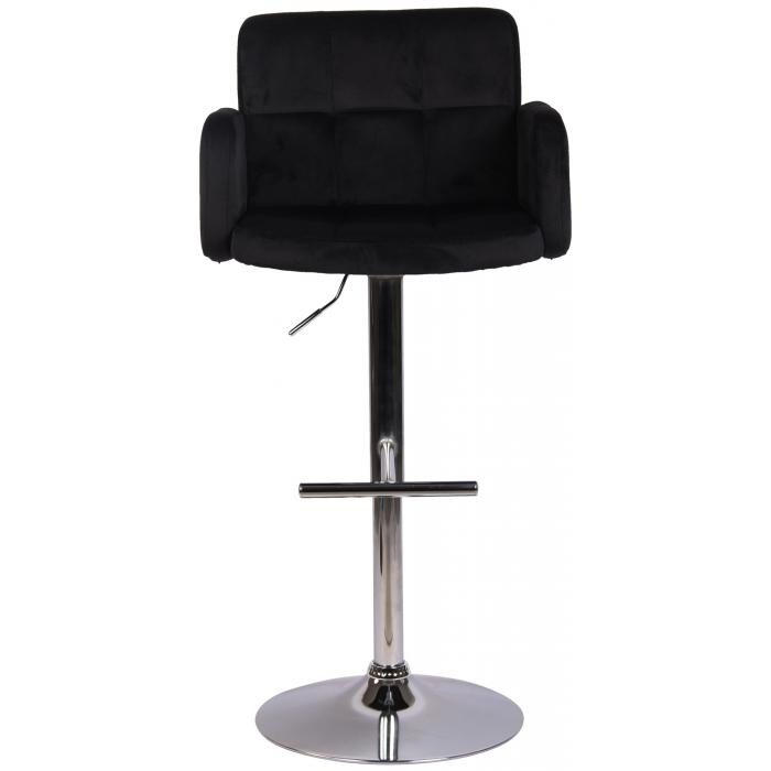 Barhocker HLO-CP326 Samt chrom ~ schwarz