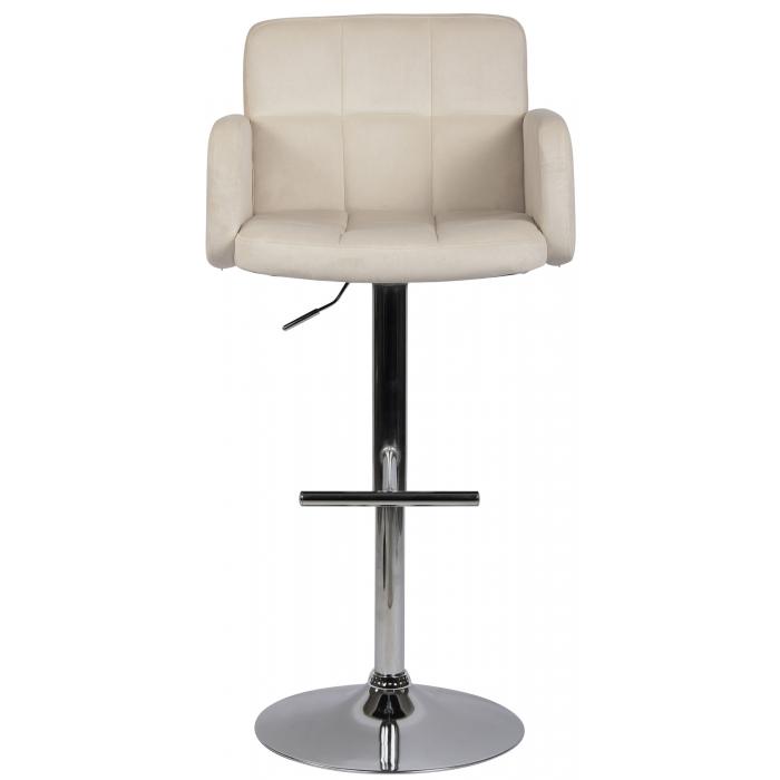 Barhocker HLO-CP326 Samt chrom ~ creme