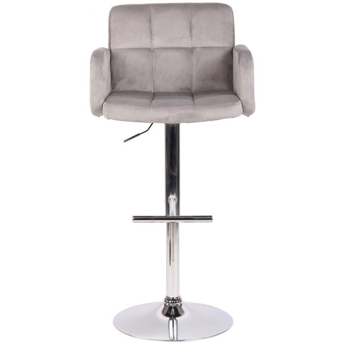 Barhocker HLO-CP326 Samt chrom ~ grau