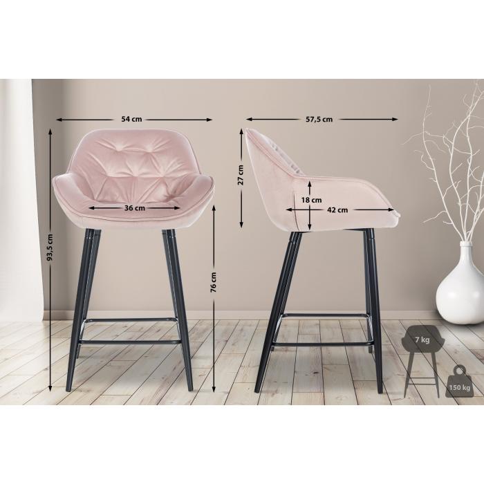 Barhocker HLO-CP261 Samt ~ pink