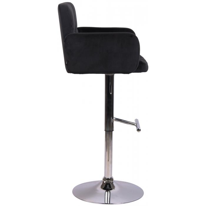 Barhocker HLO-CP326 Samt chrom ~ schwarz