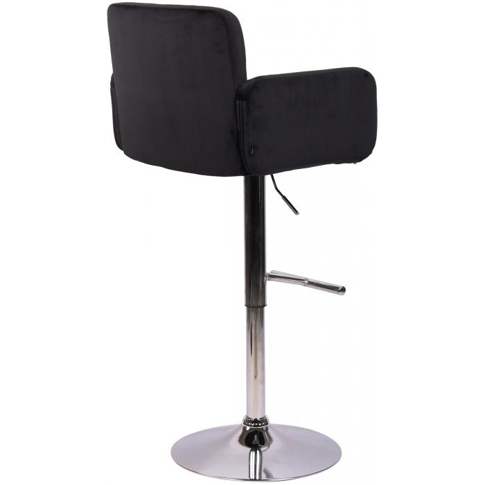 Barhocker HLO-CP326 Samt chrom ~ schwarz
