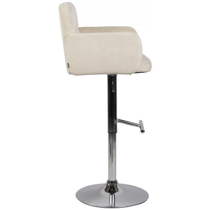 Barhocker HLO-CP326 Samt chrom ~ creme