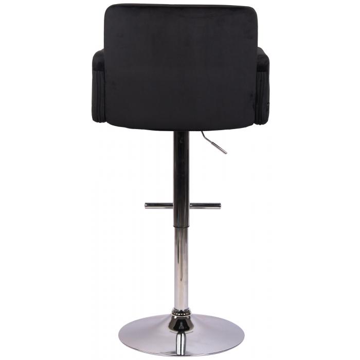 Barhocker HLO-CP326 Samt chrom ~ schwarz