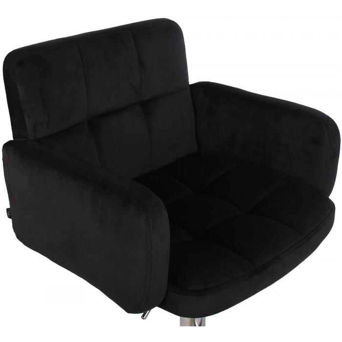 Barhocker HLO-CP326 Samt chrom ~ schwarz
