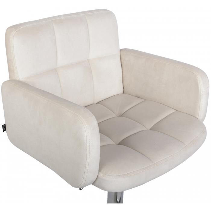 Barhocker HLO-CP326 Samt chrom ~ creme