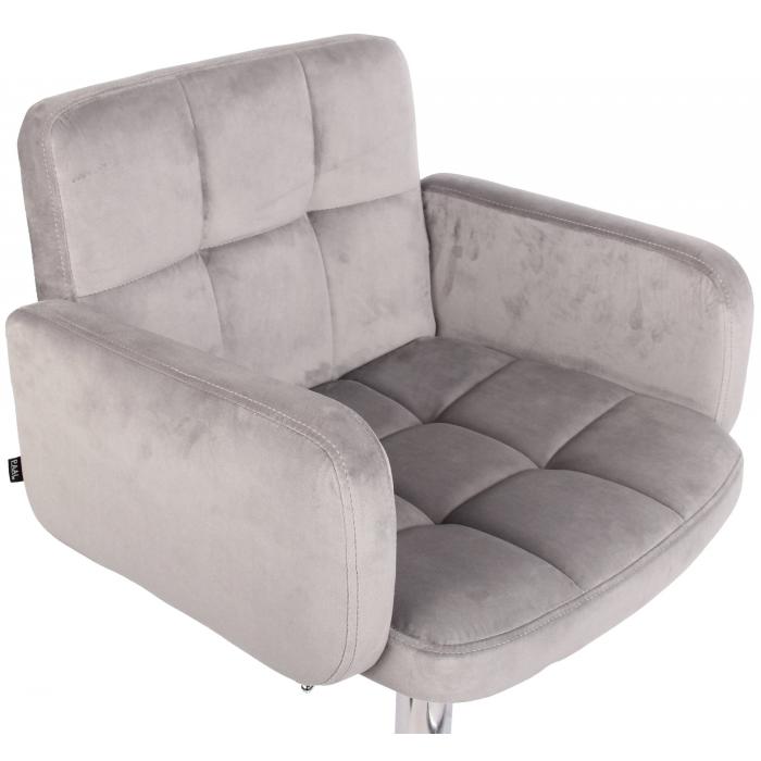 Barhocker HLO-CP326 Samt chrom ~ grau