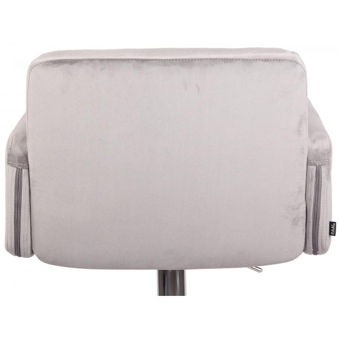 Barhocker HLO-CP326 Samt chrom ~ grau