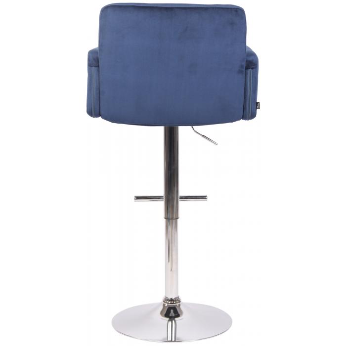Barhocker HLO-CP326 Samt chrom ~ blau