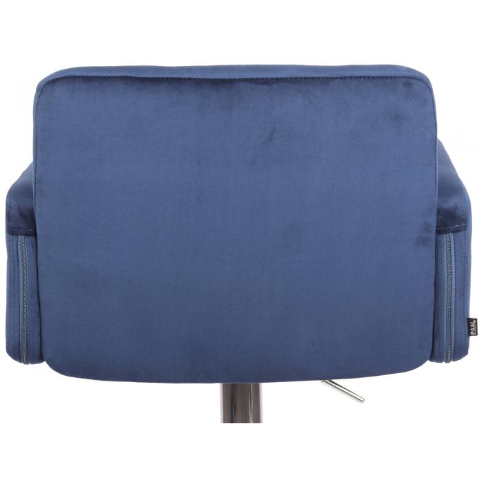 Barhocker HLO-CP326 Samt chrom ~ blau