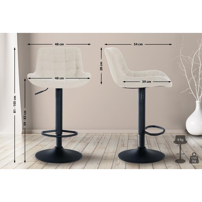 Barhocker HLO-CP299 Stoff ~ creme
