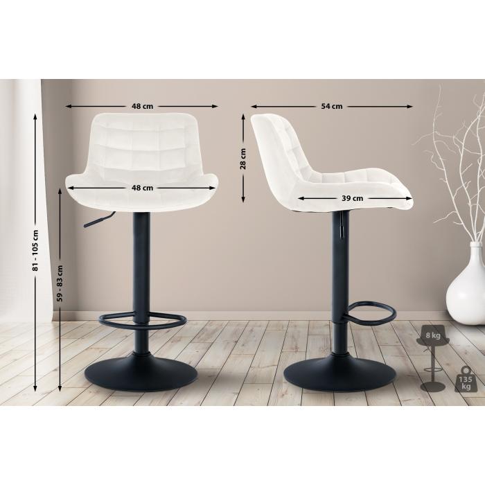 Barhocker HLO-CP298 Samt ~ creme