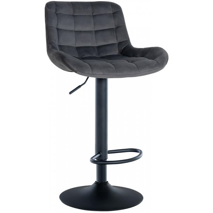 Barhocker HLO-CP298 Samt ~ dunkelgrau