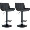 2er Set Barhocker HLO-CP297 Kunstleder ~ schwarz