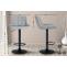 2er Set Barhocker HLO-CP297 Kunstleder ~ grau