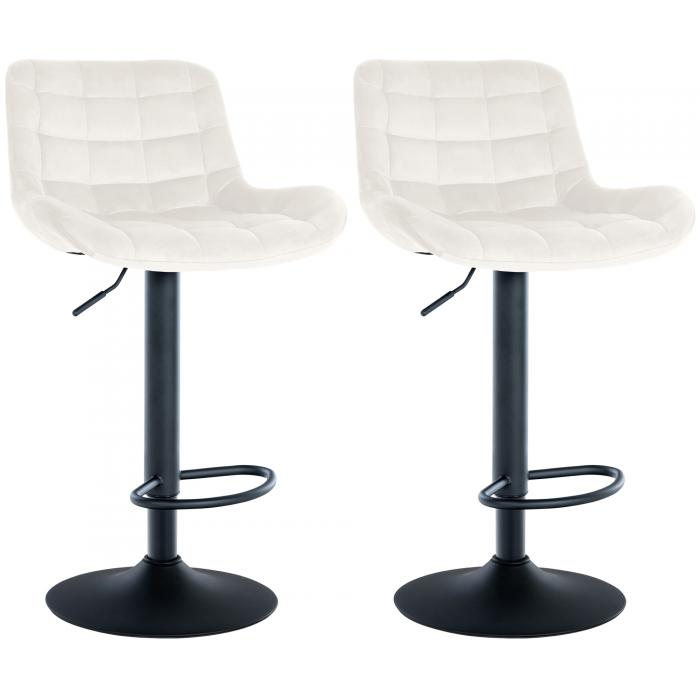 2er Set Barhocker HLO-CP298 Samt ~ creme