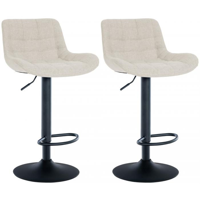 2er Set Barhocker HLO-CP299 Stoff ~ creme