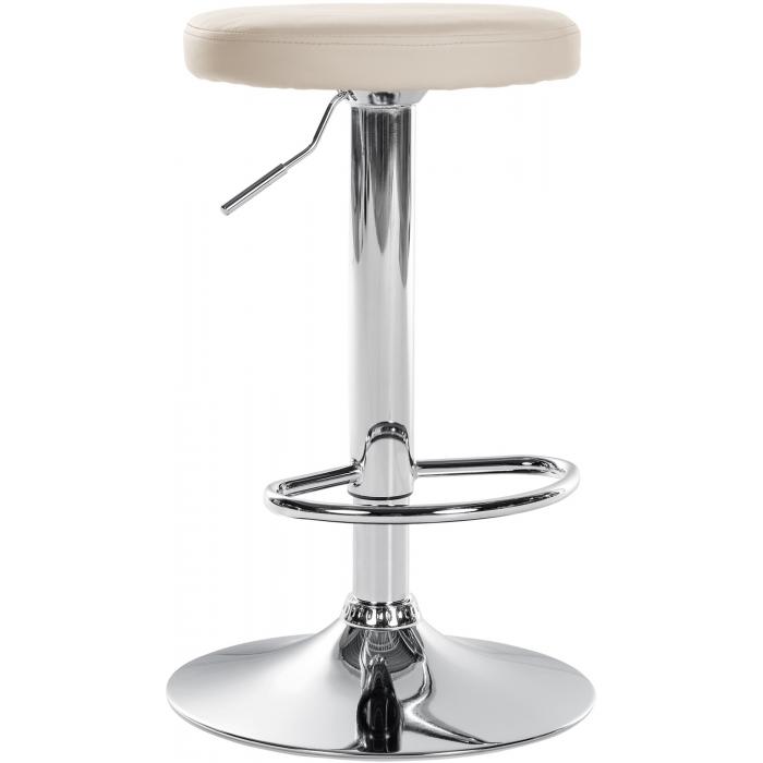 Barhocker HLO-CP290 Kunstleder chrom ~ creme