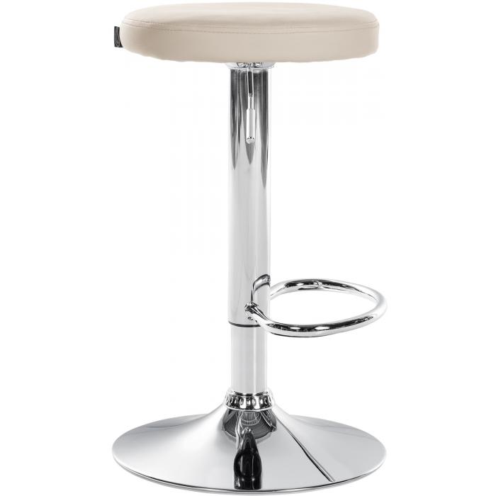 Barhocker HLO-CP290 Kunstleder chrom ~ creme