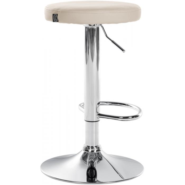 Barhocker HLO-CP290 Kunstleder chrom ~ creme