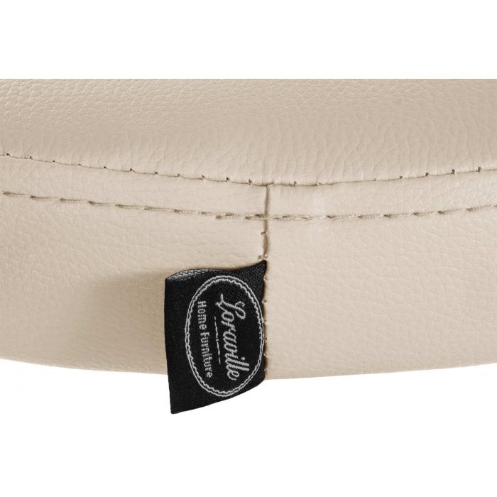Barhocker HLO-CP290 Kunstleder chrom ~ creme