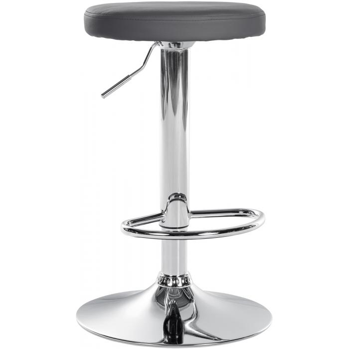 Barhocker HLO-CP290 Kunstleder chrom ~ grau