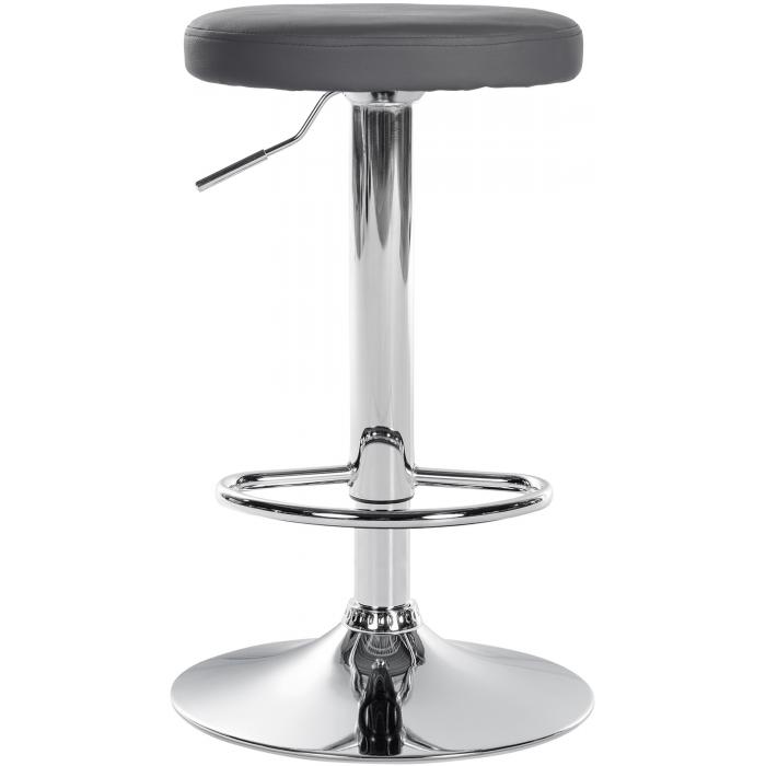 Barhocker HLO-CP290 Kunstleder chrom ~ grau