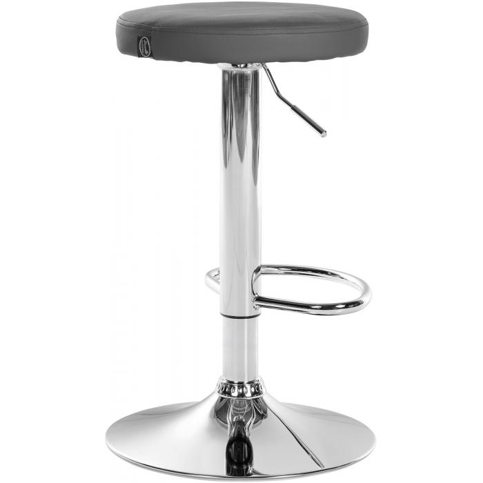 Barhocker HLO-CP290 Kunstleder chrom ~ grau